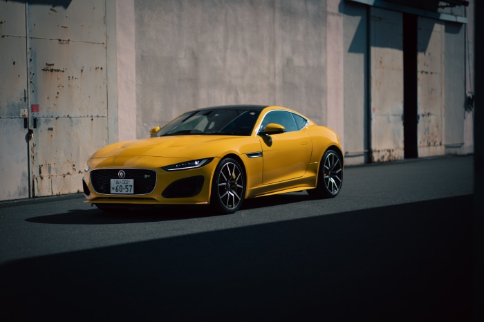 Yellow Jaguar F-Type R Coupe Grand Tourer