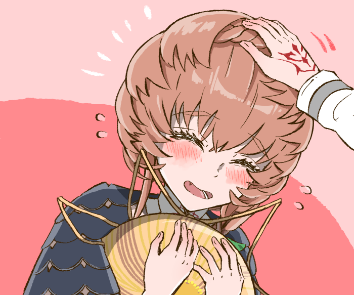 Van Gogh from Fate/Grand Order being petted