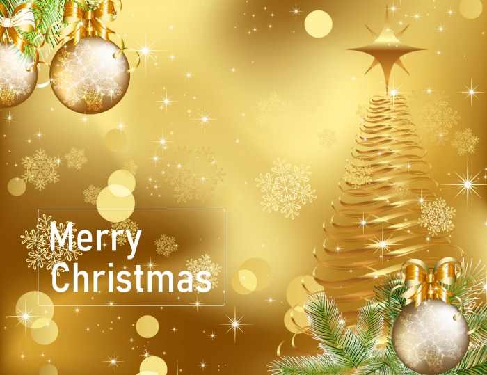 Merry Christmas Golden Holiday Design