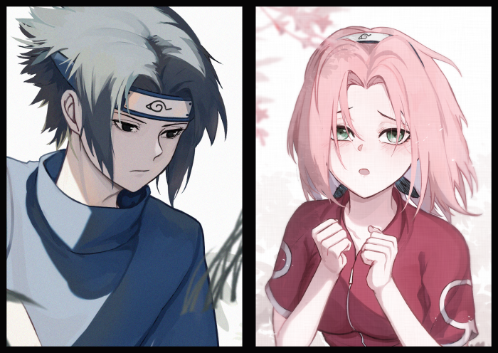 Sasuke Uchiha and Sakura Haruno from Naruto