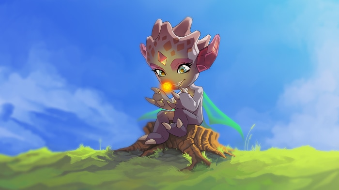 Chibi Alchemist holding a glowing orb