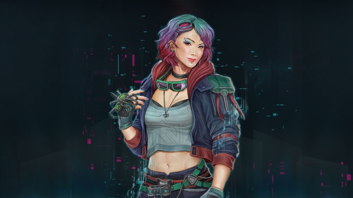 Gamedec character with cyberpunk attire