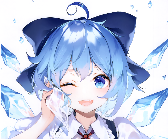 Cirno from Touhou holding ice