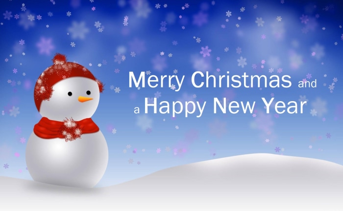 Merry Christmas and a Happy New Year Snowman