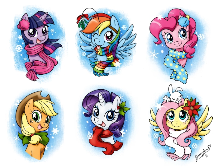 My Little Pony: Friendship Is Magic characters in winter attire