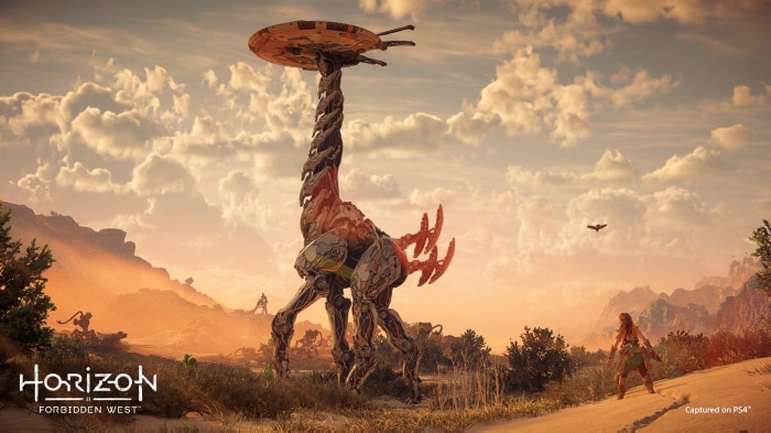Aloy from Horizon Forbidden West with a Tallneck