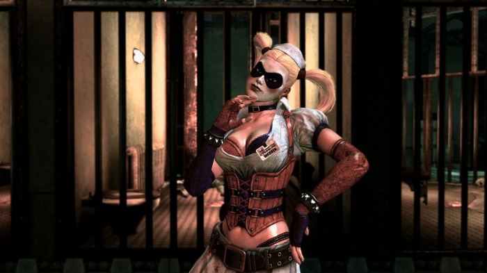 Harley Quinn from Arkham Asylum in a prison cell