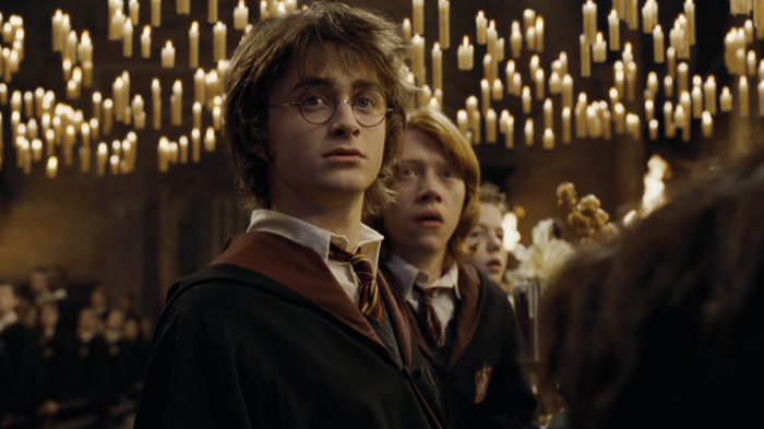 Harry Potter and Ron Weasley in the Great Hall