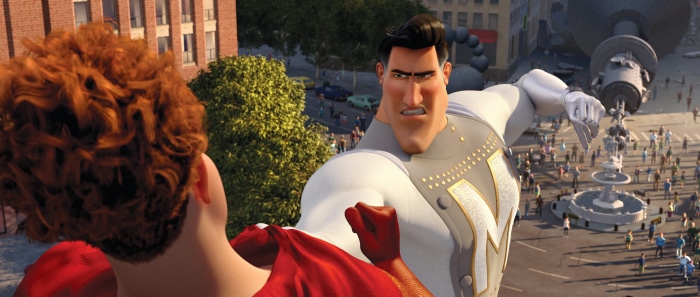 Metroman from Megamind confronting Hal Stewart