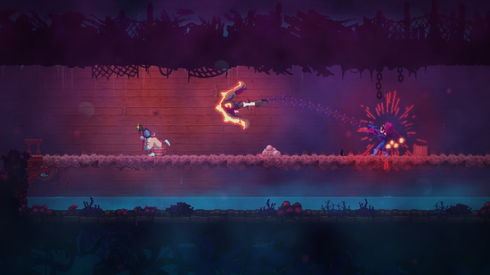 Dead Cells: The Beheaded fighting enemies