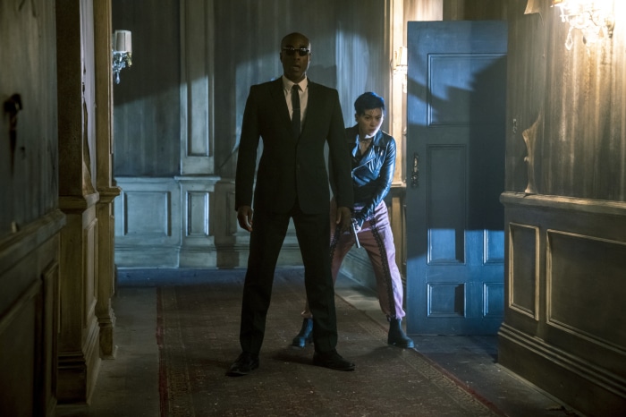 Morpheus and Bugs from The Matrix Resurrections