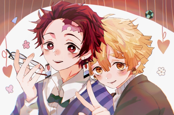 Tanjiro Kamado and Zenitsu Agatsuma from Demon Slayer