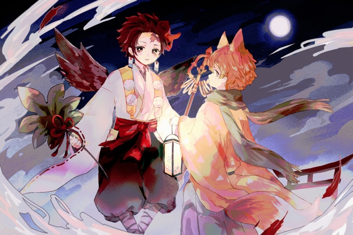 Tanjiro Kamado and Zenitsu Agatsuma from Demon Slayer