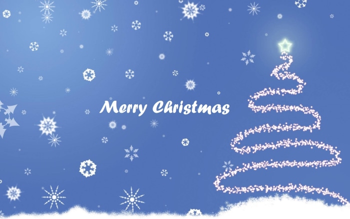 Merry Christmas Snowflakes and Tree