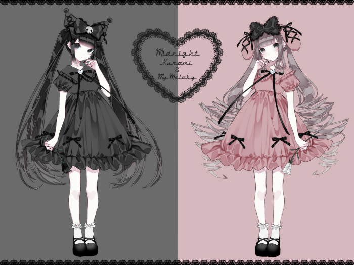 Midnight Kuromi and My Melody Artwork