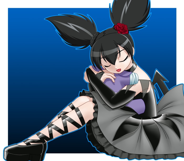 Kuromi from Onegai My Melody hugging Baku