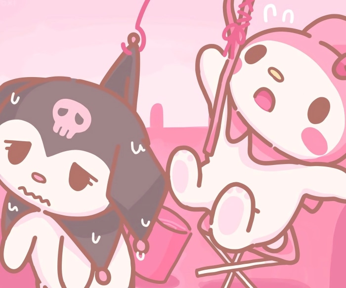 Kuromi and My Melody from Onegai My Melody