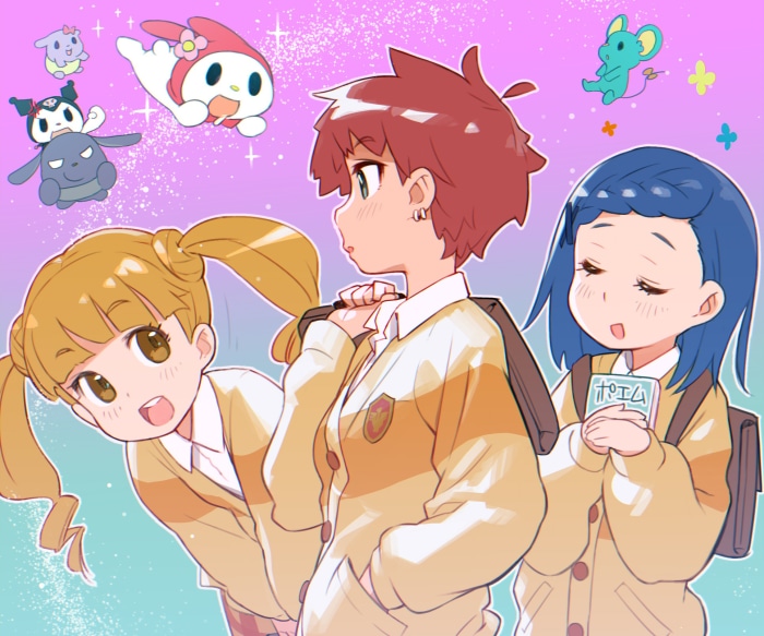 My Melody and friends with Baku and Kuromi
