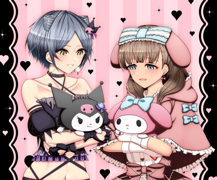 Hayami Kanade and Mayu Sakuma with My Melody