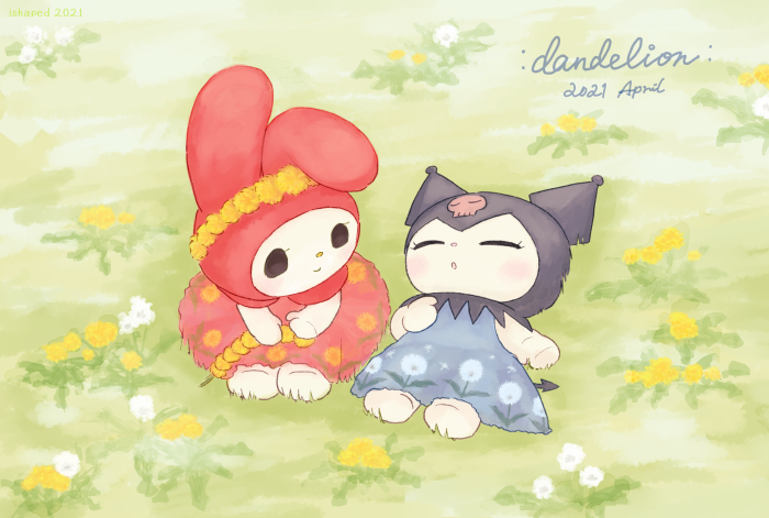 My Melody and Kuromi in a Dandelion Field