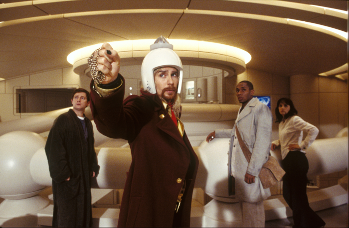 Zaphod Beeblebrox and companions from The Hitchhiker's Guide to the Galaxy