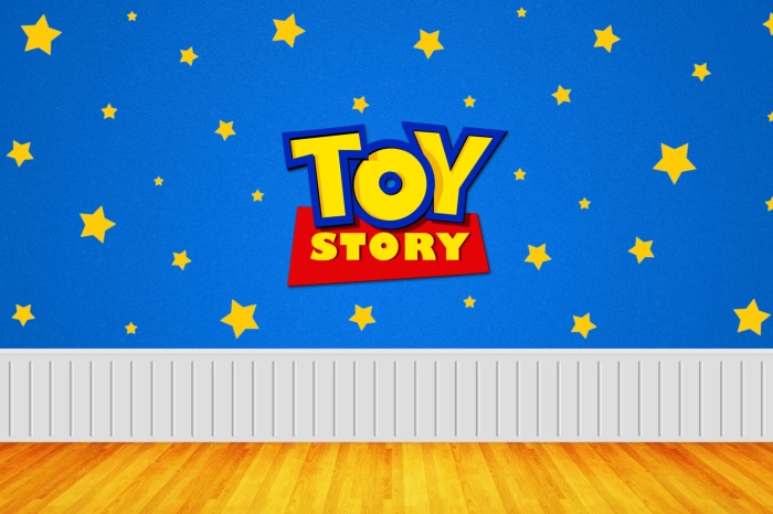 Toy Story Logo on Blue Starry Wall