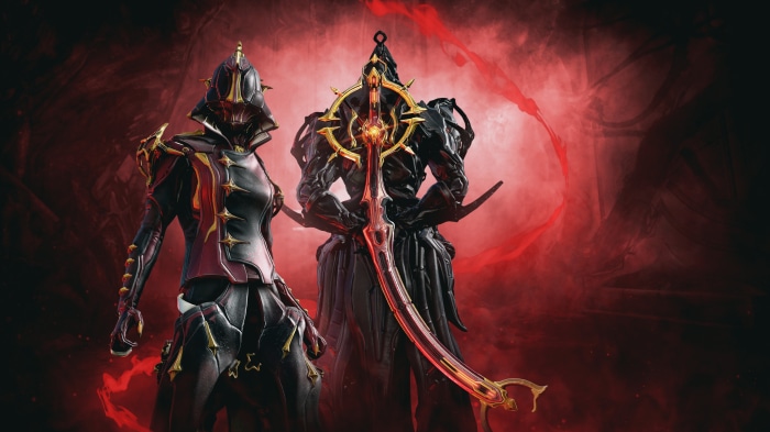 Warframe characters with glowing sword 4K