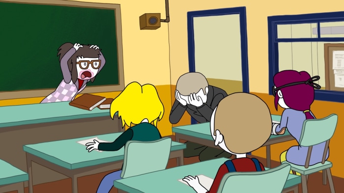 Teacher and students in a classroom