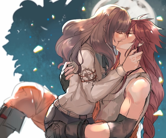 Cardia and Impey Barbicane from Code: Realize kissing