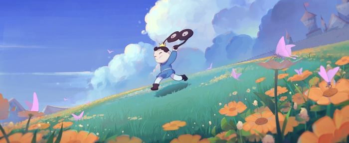 Bojji from Ranking of Kings running in a field