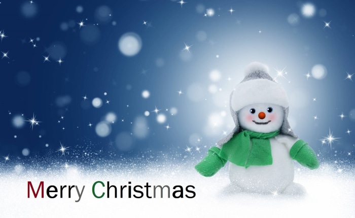 Merry Christmas Snowman with Festive Lights