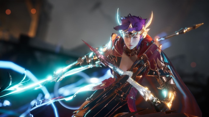 Seven Knights 2 Character with Glowing Weapons