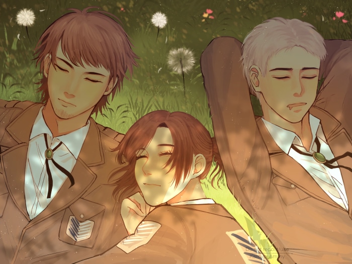 Sasha Blouse, Jean Kirstein, and Connie Springer from Attack on Titan