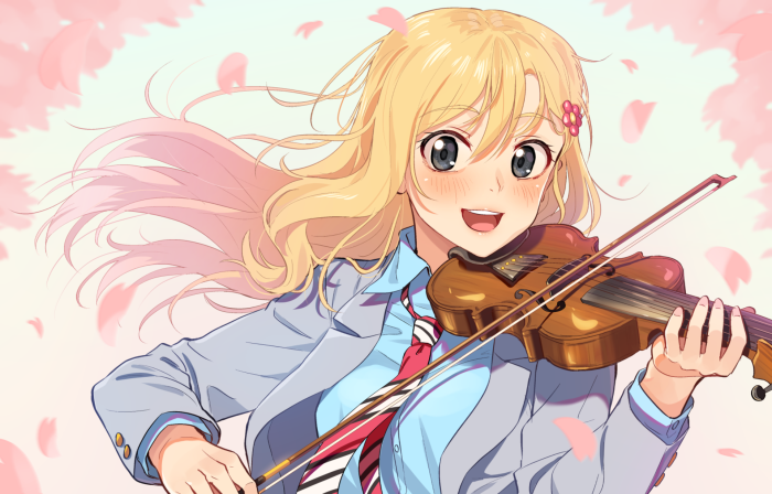 Kaori Miyazono from Your Lie In April playing violin