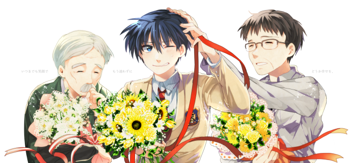 Tomoya Okazaki with Toshio Koumura and Naoyuki Okazaki
