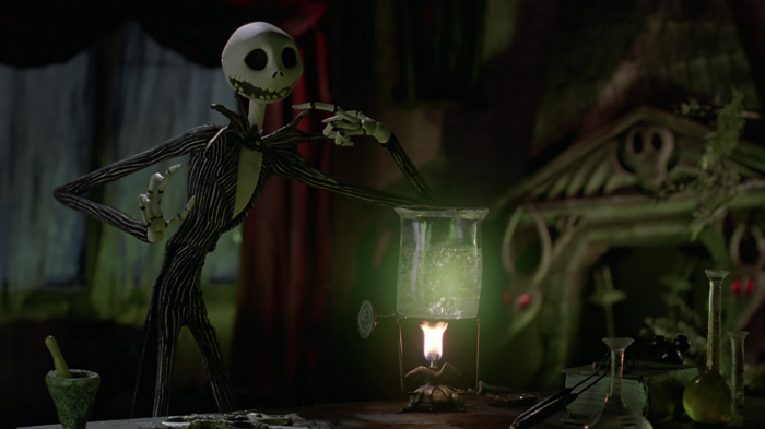 Jack Skellington conducting an experiment