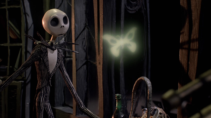 Jack Skellington and a glowing butterfly