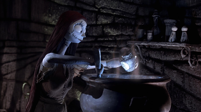 Sally from The Nightmare Before Christmas cooking