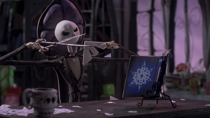 Jack Skellington cutting a snowflake from The Nightmare Before Christmas