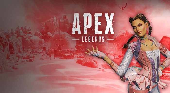 Loba from Apex Legends with game logo