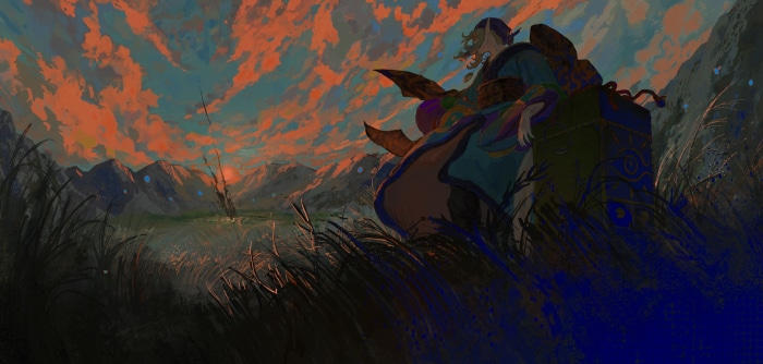 Kusuriuri from Mononoke in a landscape