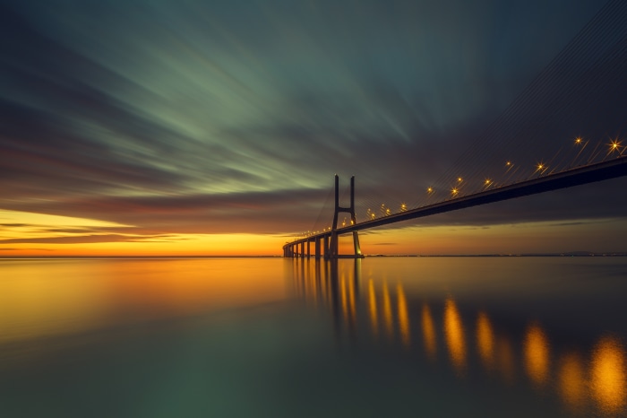 Vasco Da Gama Bridge at Sunset