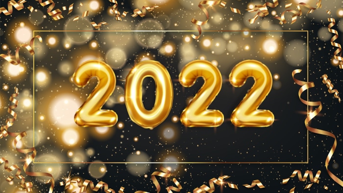 New Year 2022 Balloons and Confetti