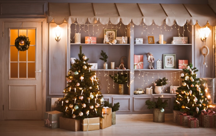 Christmas Tree with Gifts and Ornaments