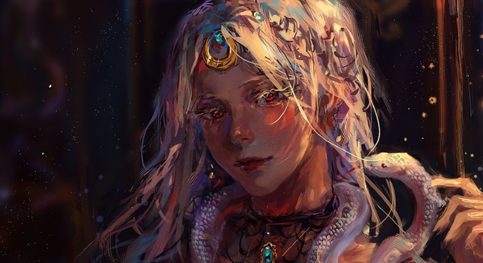 Fantasy woman with a snake