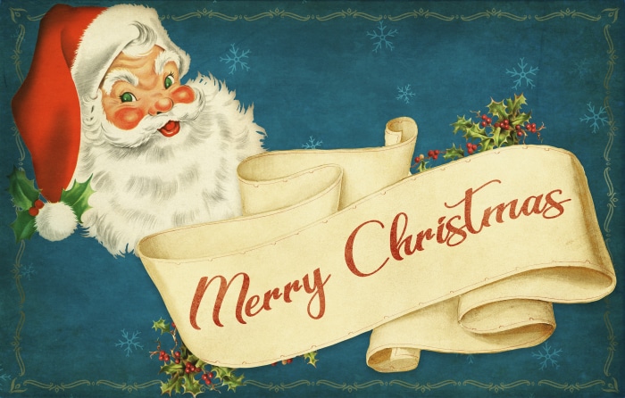 Merry Christmas Santa Claus Vintage Card