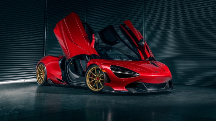 Red McLaren 720S Supercar with Doors Open