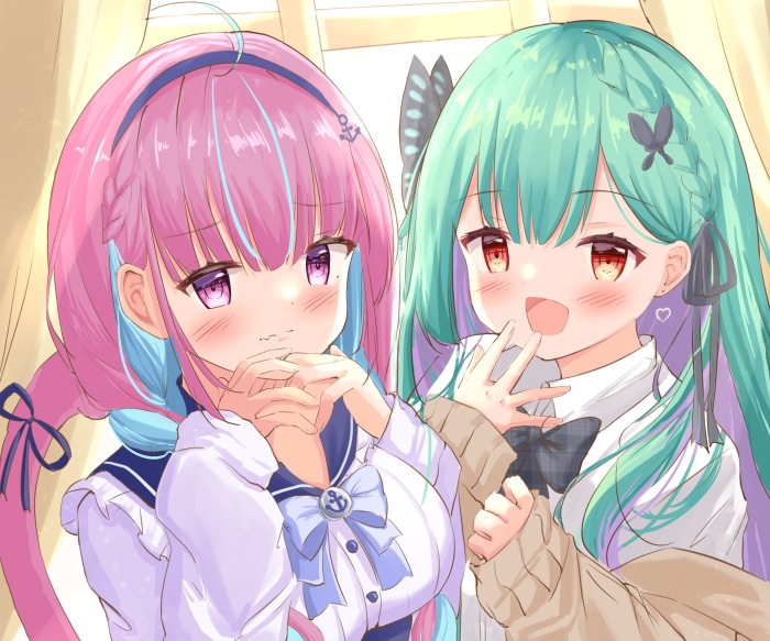 Minato Aqua and Uruha Rushia from Hololive