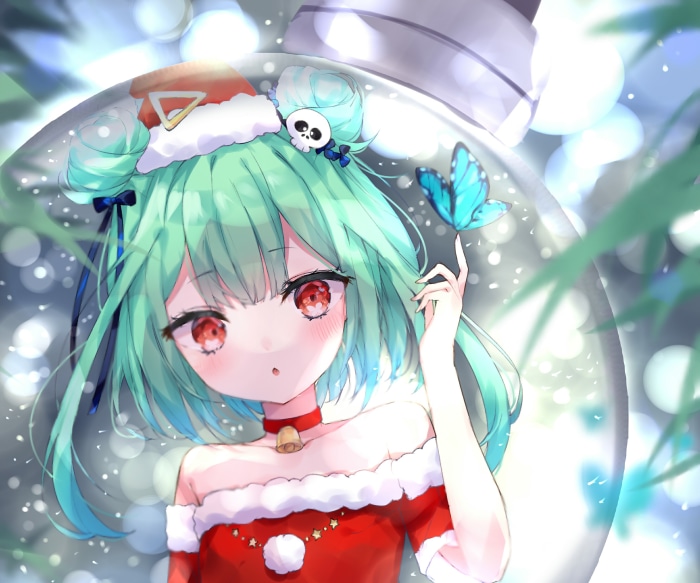 Uruha Rushia from Hololive in Christmas outfit