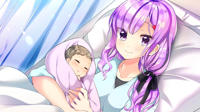Girl holding a baby